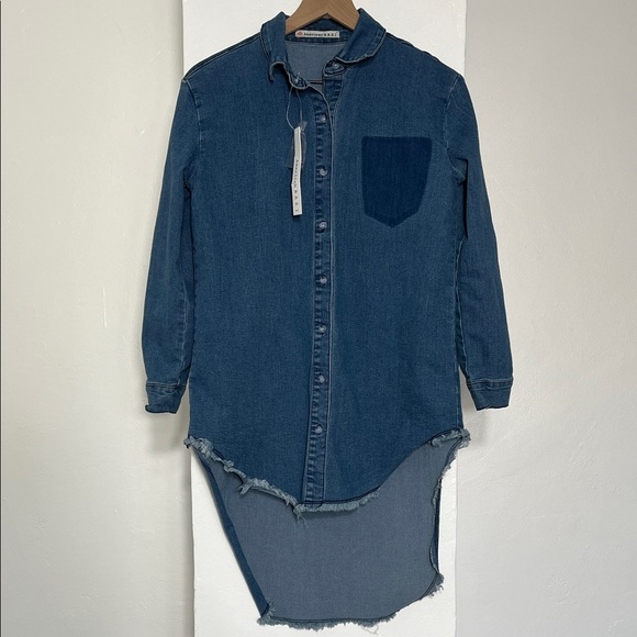 American Bazi Blue Denim Shirt Jacket - Picture 6 of 10